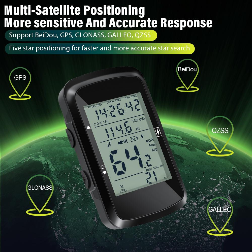 NEWBOLER Беспроводной велокомпьютер GPS Спидометр для велосипеда MTB Дорожный велосипед Водонепроницаемый USB-перезаряжаемый Велосипедные аксессуары