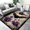 Mysterious Butterfly Plant Area Rug for Home Living Room Bedroom Kitchen Rug Non-slip Flannel Rug Machine Washable Floor Mat