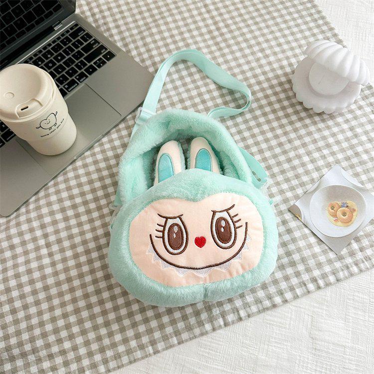 Labubu Cartoon Plush Crossbody Bag - Cute Handbag for Kids & Friends