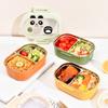 Коробка для бенто с разделителями, удобная для переноски, контейнер для хранения ланча, симпатичный и практичный контейнер для еды для школы и использования на открытом воздухе