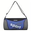 Simple Letter Pattern Colorblock Sports Bag, Large Capacity Zipper Duffle Bag, Lightweight Overnight Bag Trendy Unisex Bag for Daily Use