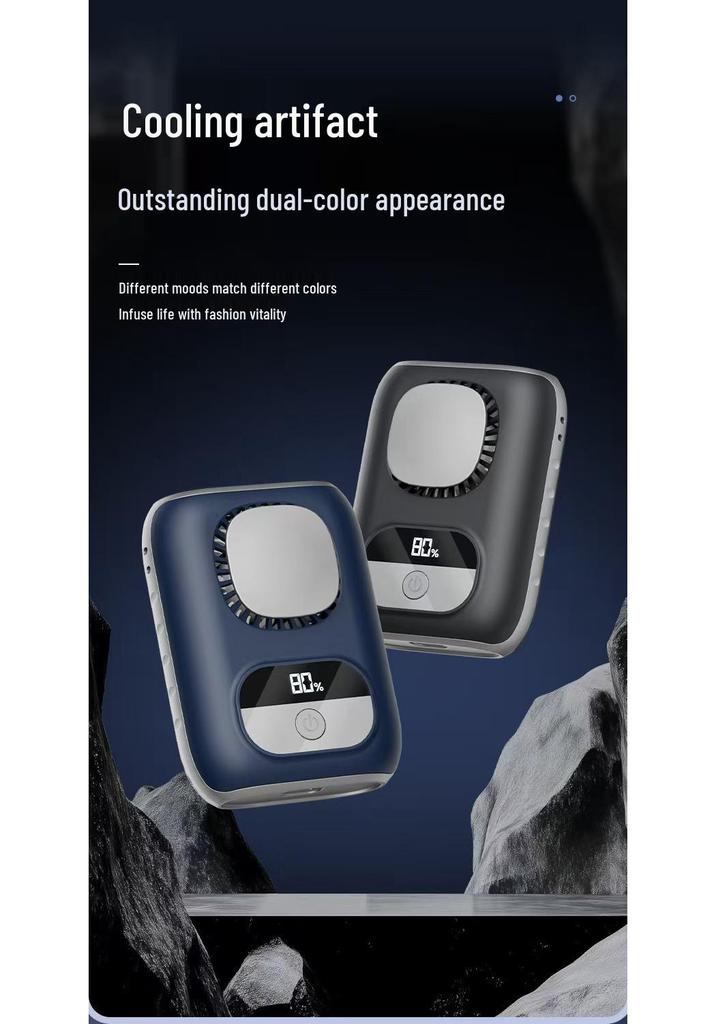 Portable Mini High-Speed Waist Fan with Digital Display for Outdoor Use