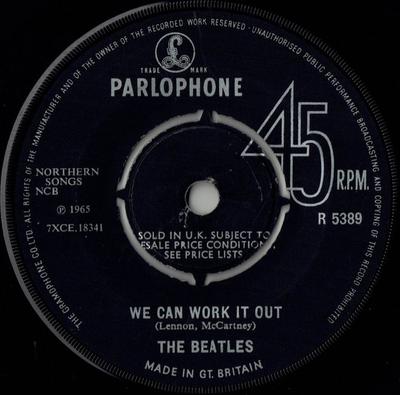 7-дюймовая пластинка BEATLES - We Can Work It Out / Day Tripper R5389 Parlophone 1965 UK Рок Б/У