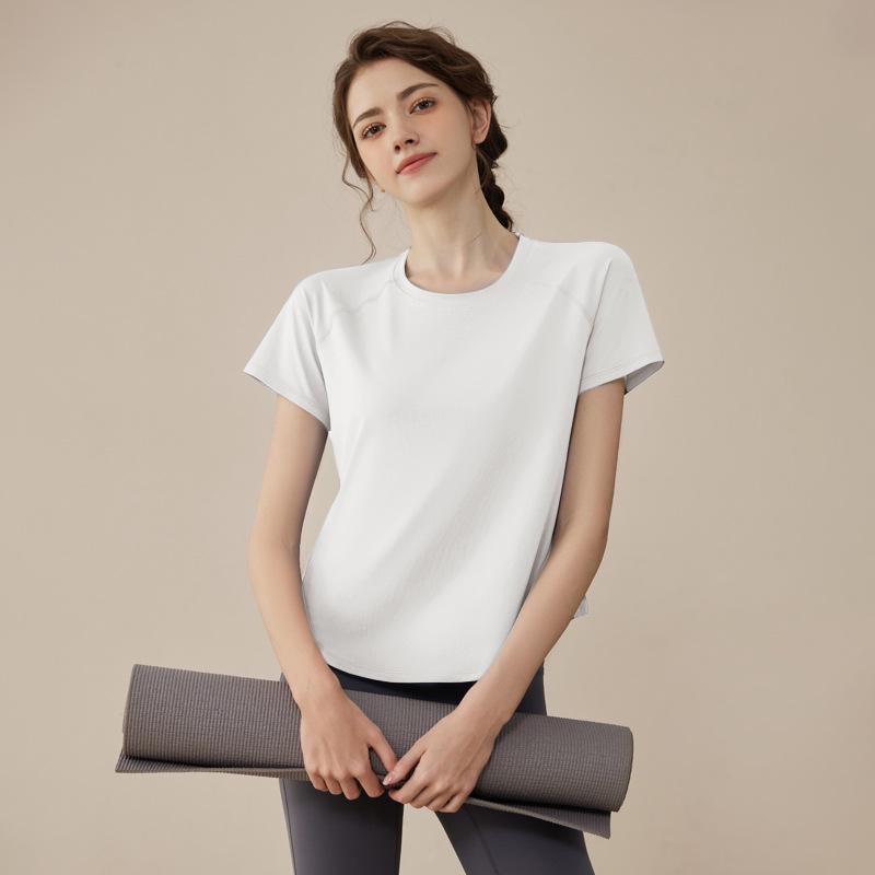 Women's Spring 2025 Yoga Set: High-End Sports Shorts & Short Sleeve Fitness Top