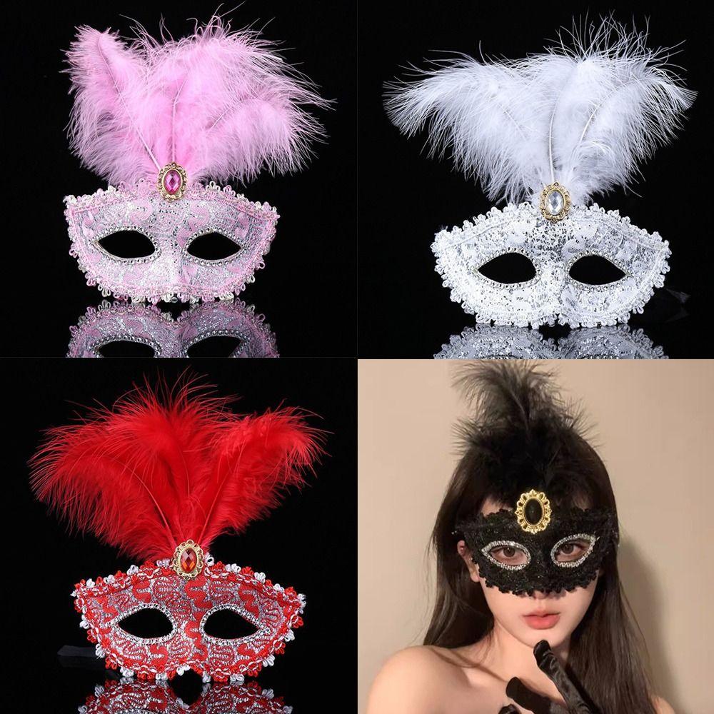 1Pcs Lace Half Face Mask Peacock Feathers Masquerade Mask Luxury Party Mask For Adult Child