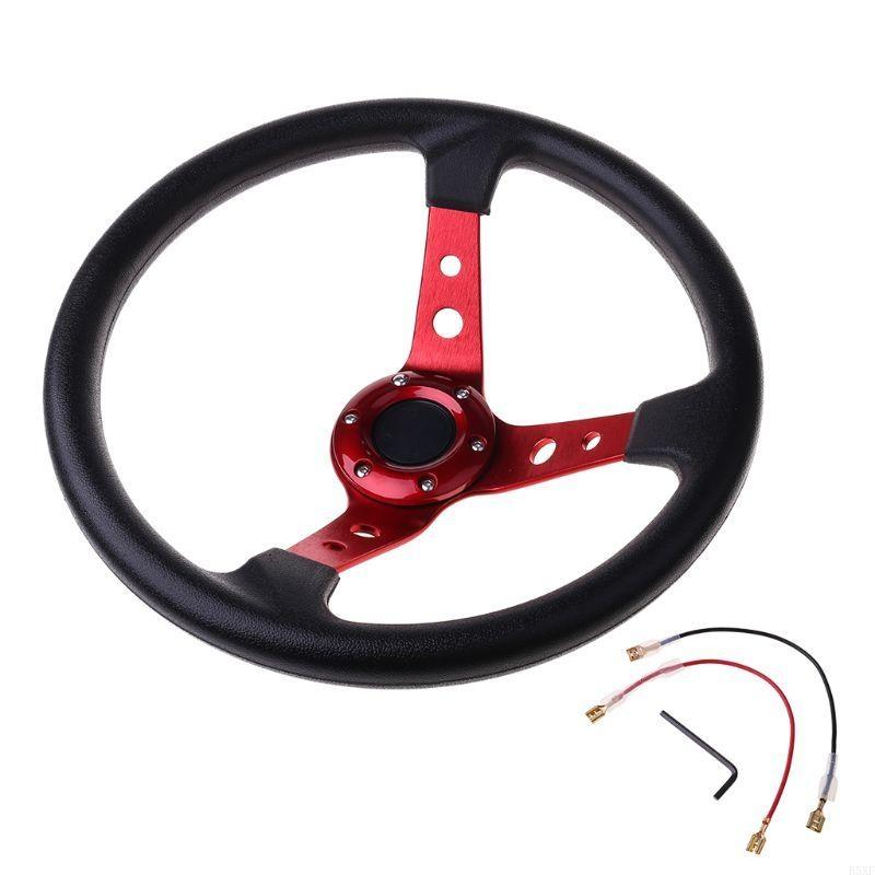 2025 New Car Accessories Sport Steering Wheel Universal 14inch PVC Leather Steering Wheel