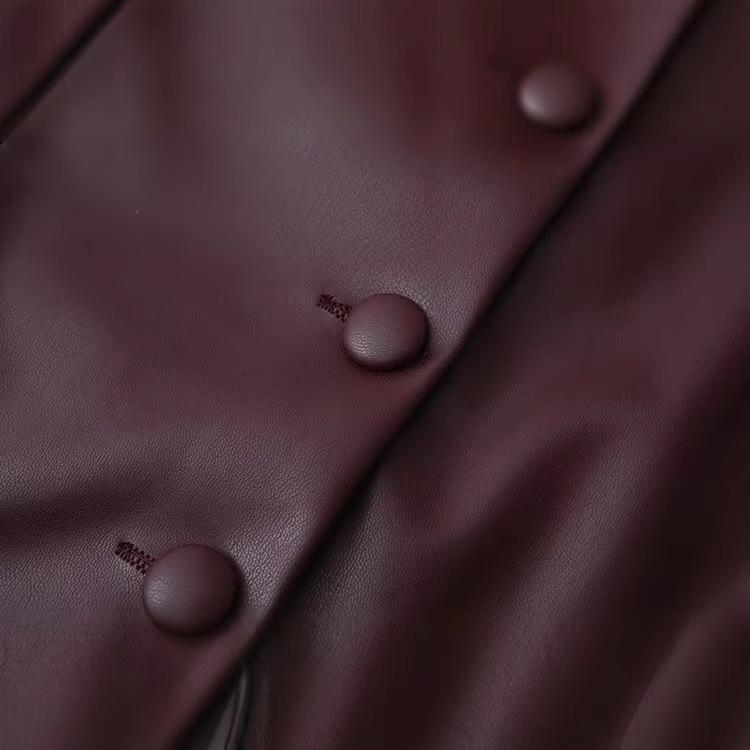 2024 Осень Женская Универсальная Короткая Кожаная Куртка в Европейском и Американском Стиле