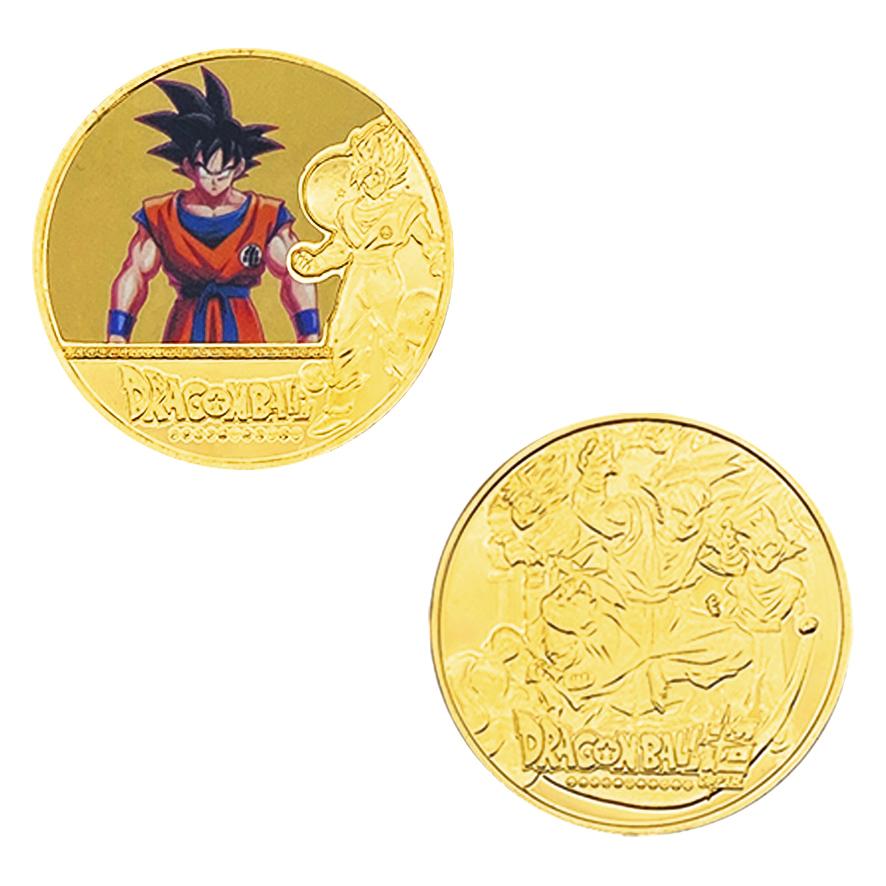 Anime Z Gold Plated Gold Coin Son Goku Vegeta Coins Kids Classic Anime Peripherals Collection Toy Souvenir