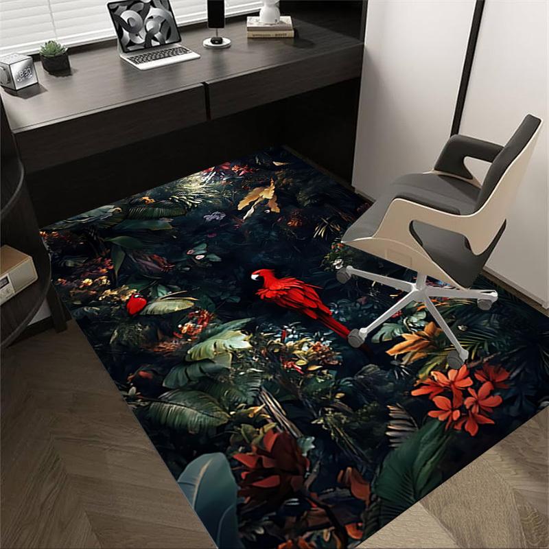 1pc jungle parrot Carpet Anti Slip Polyester Floor Mat for office.Bedroom