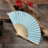 Hand Held Fans White Silk Bamboo Folding Fans Handheld Folded Fan for Wedding, Party, DIY Decoration