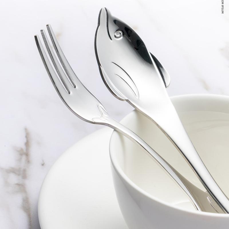 HANYANG Новая креативная милая ложка в виде дельфина, кофейная ложка из нержавеющей стали 304, нож и вилка, ослепительная цветная ложка для перемешивания