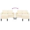 2 Seater Sofa with Chaise Longue L Shaped Cream 125 cm Linen