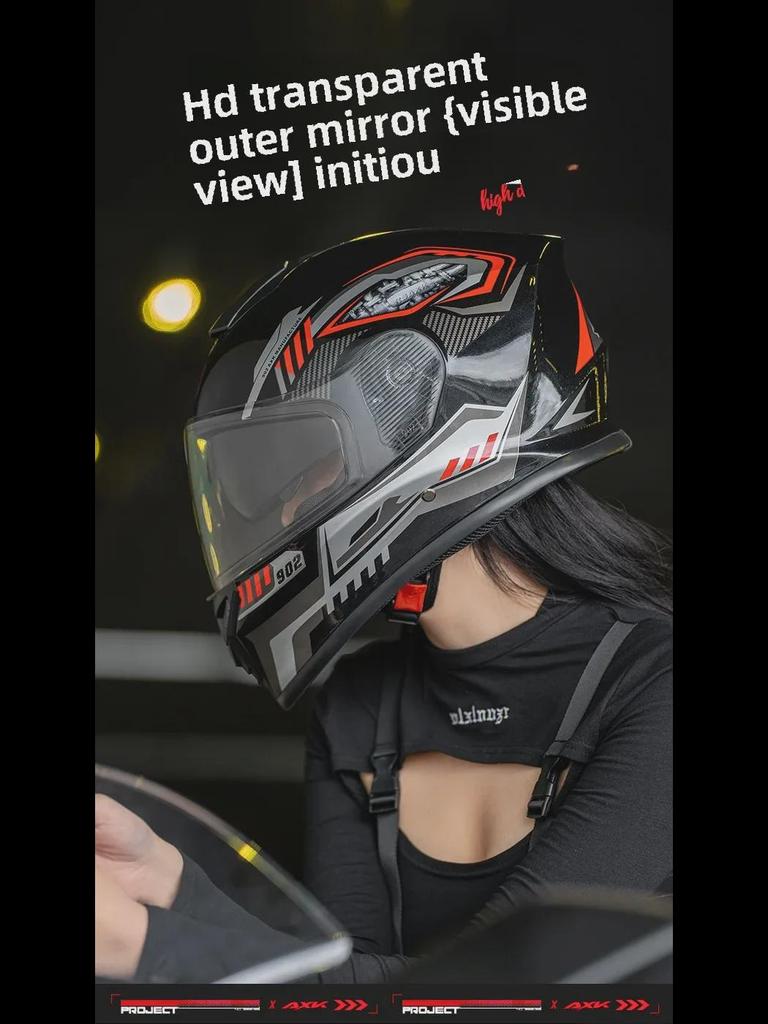 Мужской и женский зимний мотоциклетный шлем с двойной линзой для всесезонной езды