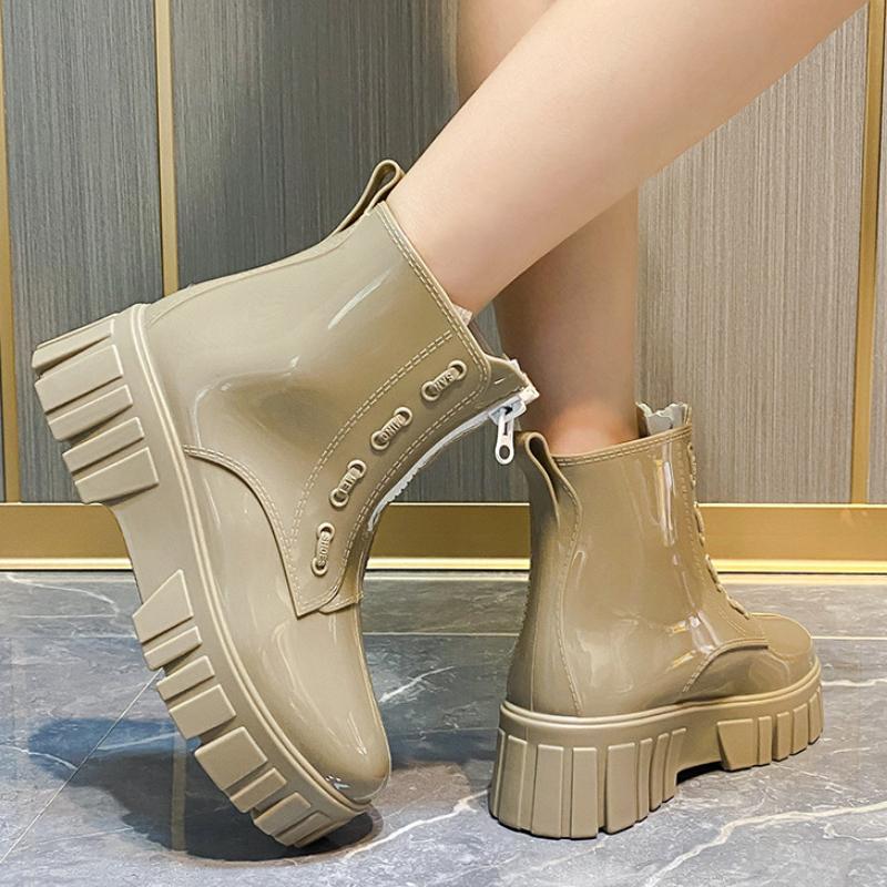 Резиновые сапоги для женщин, непромокаемая обувь для дождя, противоскользящие галоши на платформе, садовые сапоги для дождя