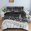 Music Note Print Bedding Set Psychedelic Duvet Cover Set Polyester Quilt Cover EU Double King Size Adult Kids Bed Accessories
