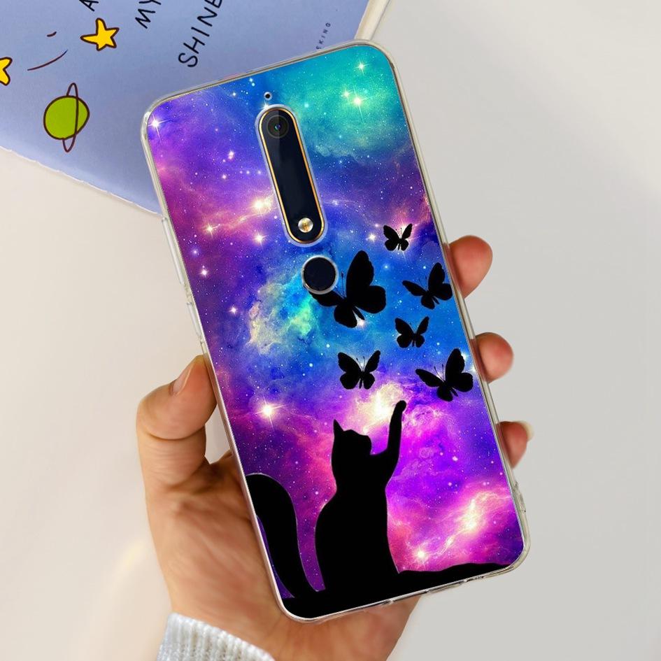 For Nokia 6 2018 Case Fashion Flower Soft Silicone Bumper For Nokia 6.1 Cover TA-1043 TA-1045 TA-1054 TA-1050 TA-1068 Phone Case