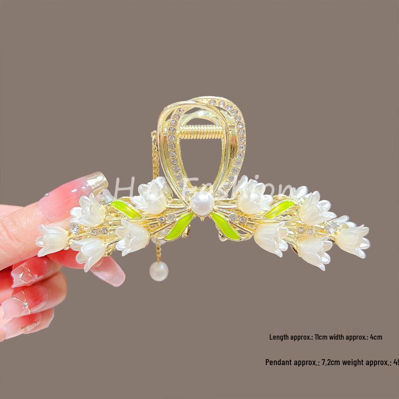 Ландыш Колос Заколка для волос: Женская новая заколка-краб с кисточкой в китайском стиле для элегантных высоких причесок.