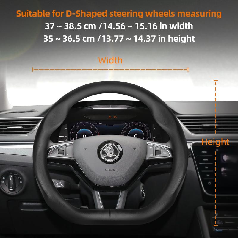 KTDJ9 Suitable for Skoda Ultra-Thin Breathable Leather Steering Wheel Cover Suitable for Octavia 2 3 A7 1 Superb Roomster A5