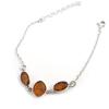 Les Trésors De Lily [N2510] - Silver Bracelet 'Inspiration' Amber Cognac (rhodium-plated) - 13x9 Mm