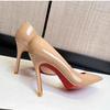 Брендовые дизайнерские туфли на высоком каблуке из лакированной кожи цвета нюд, женские сексуальные платья, тонкие туфли на высоком каблуке D'Orsay&Two-Piece