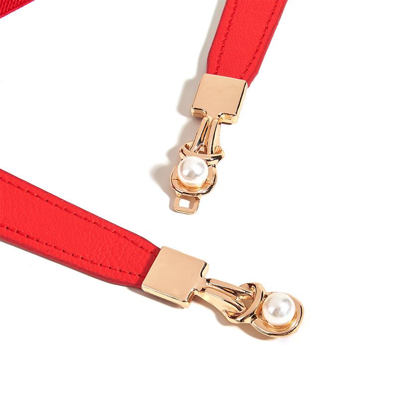 New Summer Pearl Pair Buckle Elastic Elastic Waist Tight Waist Tight Waist Seal for Women Simple Versatile Exterior Skirt Belt for Women