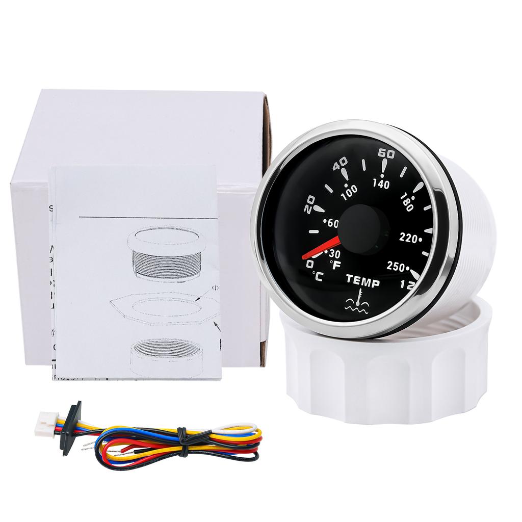 7 Color Backlight 52mm Water Level/Fuel Level Gauge/Water Temp Meter/Oil Press Meter/Voltmeter for Car Marine Yacht 12V 24V