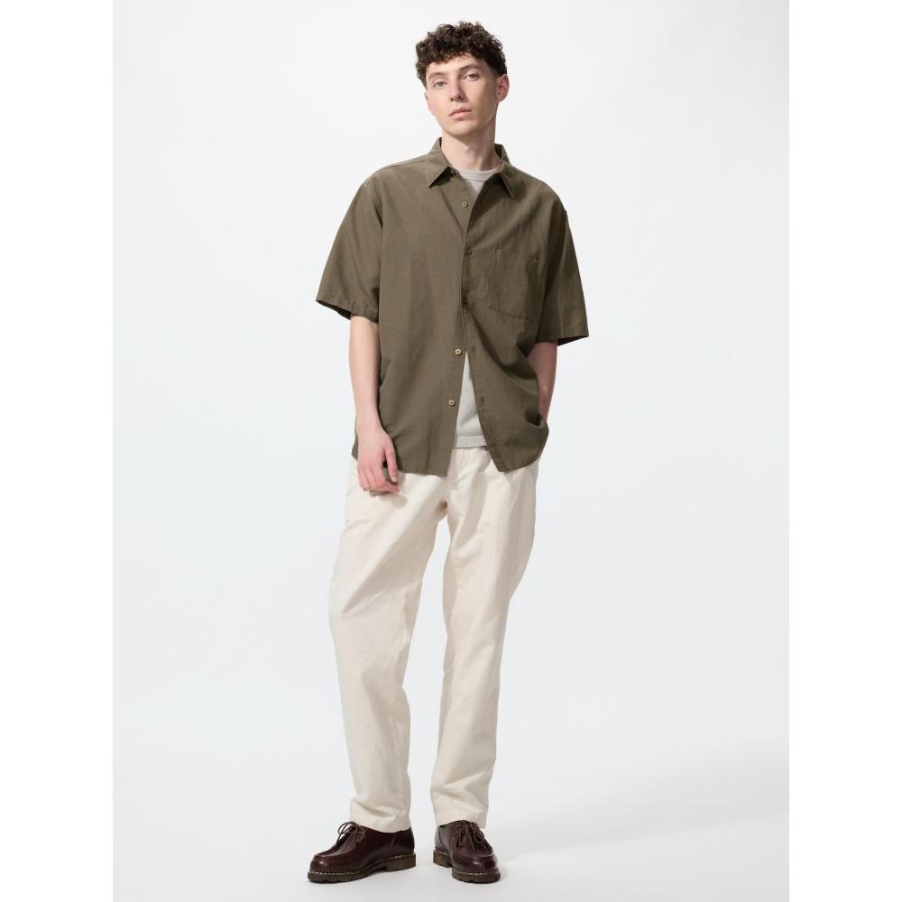 Uniqlo Японская хлопково-льняная рубашка