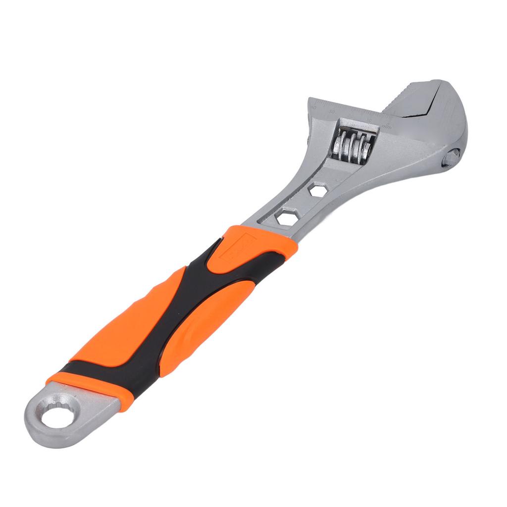 12 Inch Adjustable Wrench with Hex Hole and Star Opening High Carbon Steel Versatile Spanner Tool