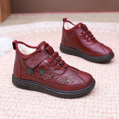 Хлопковая обувь женская 2025 зима новая старый Пекин шерстяная с начесом утолщенная мягкая подошва нескользящая обувь для мамы среднего и пожилого возраста хлопковые сапоги