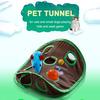 Hide and Seek Mouse Cat Toy 9 Holes Interactive Pet Cat Teaser Trainning with Bell Ball Folding