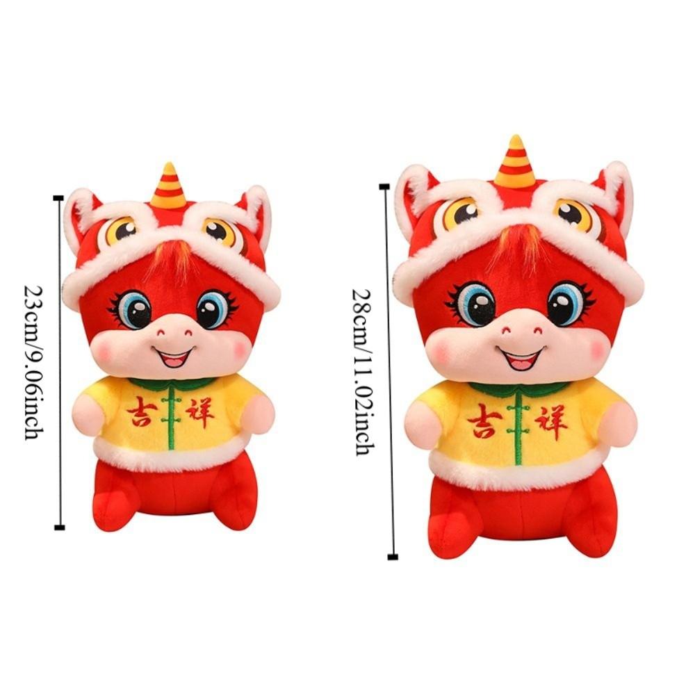 Chinese Style New Year Mascot Cute Lucky Pony Toy Traditional Horse Stuffed Doll Home Decor