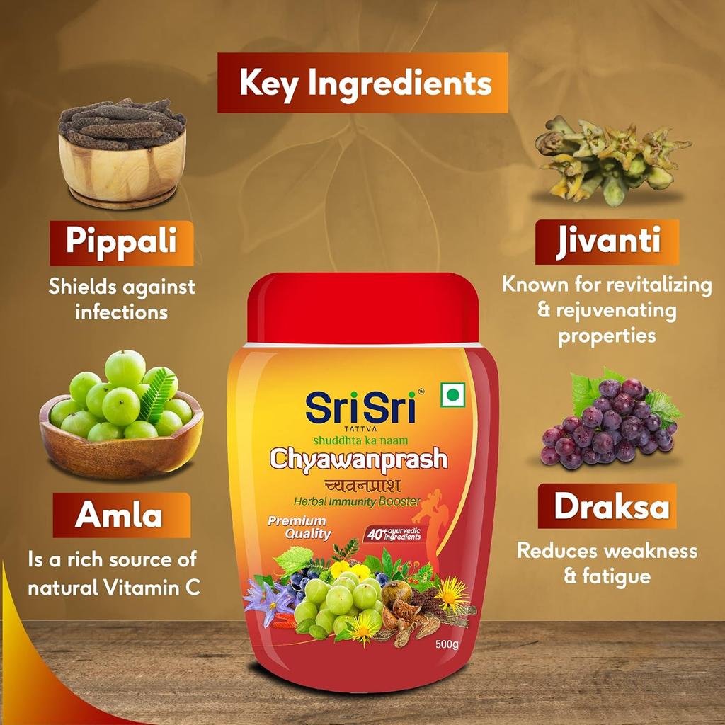 Sri Sri Tattva Chyawanprash Herbal Immunity Booster With 500g Pack For Strength Vitality And Energy
