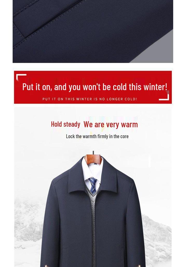 Men's Lapel Jacket for Middle-aged and Elderly Dads, Thin Spring/Autumn Administrative Style