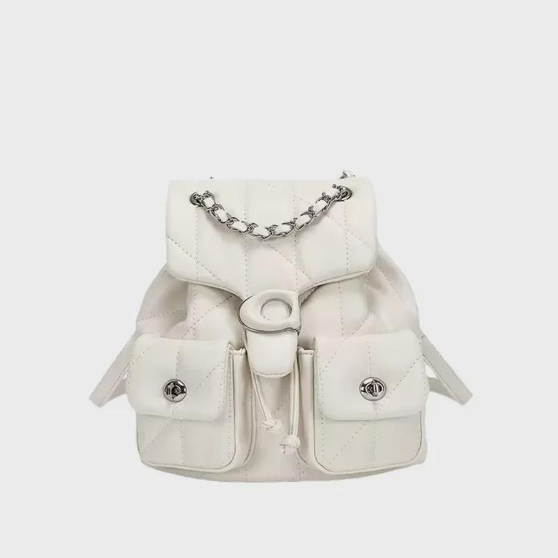 2024 Модный женский многофункциональный кожаный дорожный рюкзак большой вместимости с цепочкой