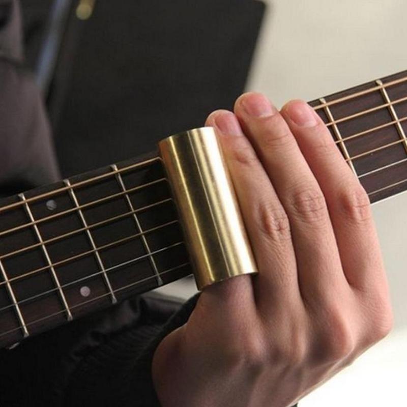Guitar Slide Rod Brass Slide Rod Pure Copper Guitar Slide Tube Brass Gold-plated Finger Sleeve Slide Rod