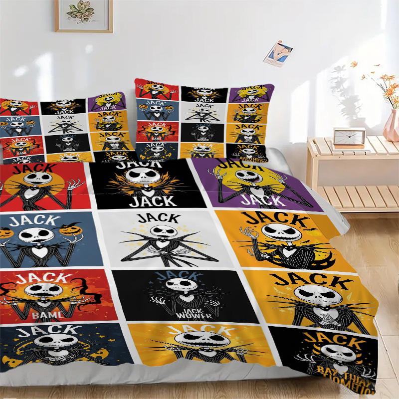 Jack Skellington Bedding 3 Piece Set Hd Print Duvet Cover Pillowcases For Teens Adult Bedroom Decoration Christmas Gift C9211594