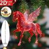 2D Акриловые Рождественские Подвески Зодиакальная Лошадь Подвески на Елку Подвеска-Шарм для Зеркала Заднего Вида Автомобиля Украшения для Вечеринки Новогодние Украшения