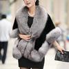 Imitation Mink Women's Faux Fur Collar Shawl Scarf Cloak Mink Fur Coat Bridal Dress Hairy Large Shawl Cape Short Coat