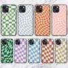 Checkered Phone Case For IPhone 13 12 11 XS X 8 7 6 Plus Mini Pro Max SE 2022 Soft Black Phone Cover
