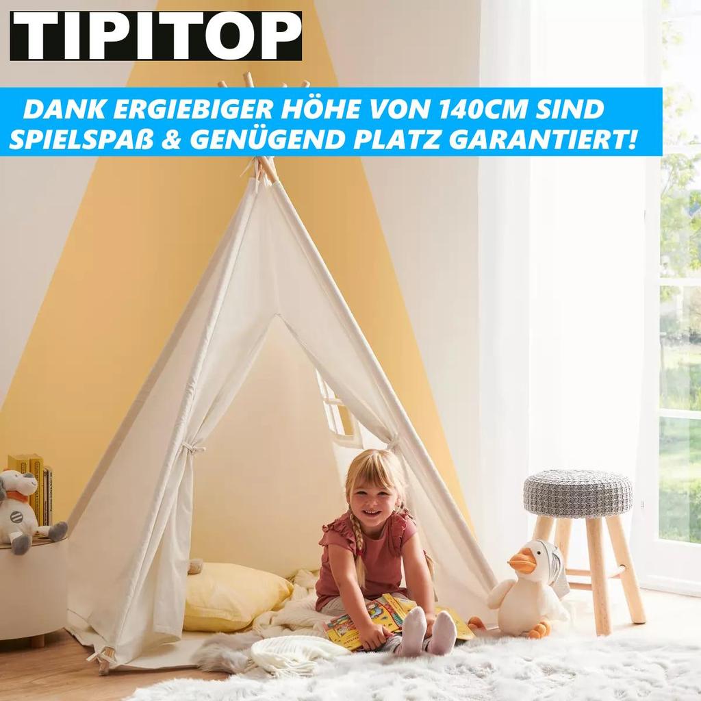 TIPITOP Children's Teepee Tent Teepee Play Tent Children's Tent Children's Room with Window