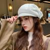 Hat Female Foreign Style Fashion Design Sense Bow Niche Cap Suitable for Round Face Small Octagonal Hat