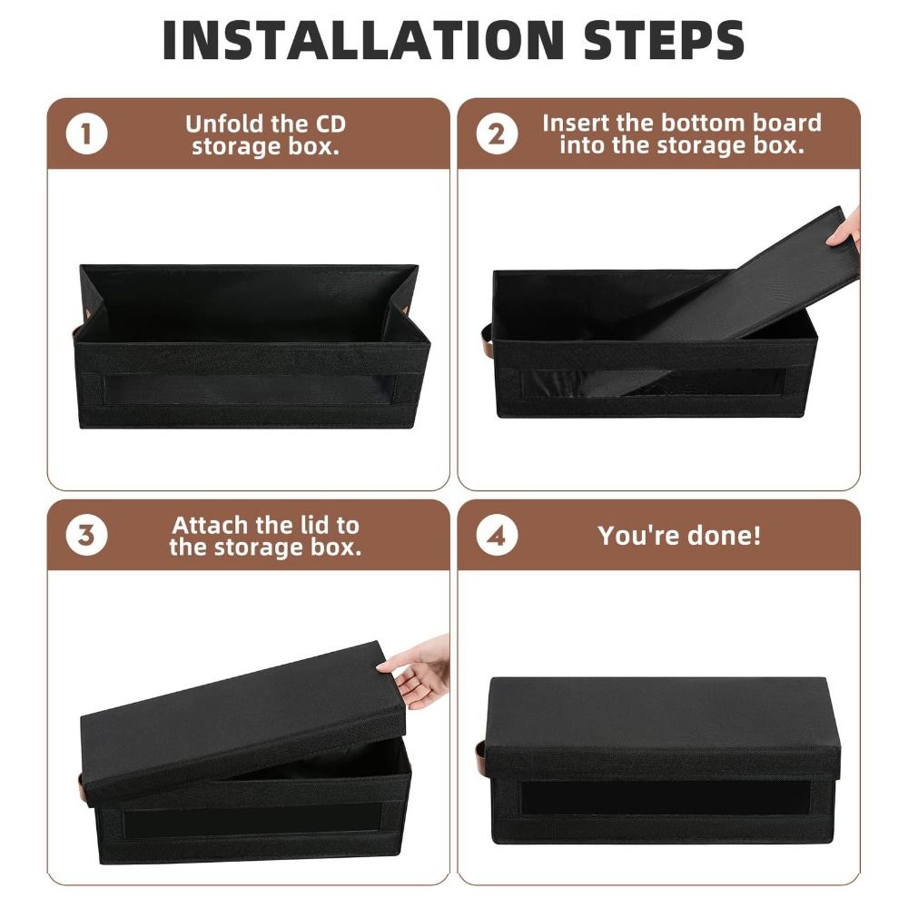 Visible Window Stackable CD Case with Handles CD Holder Premium CD Storage Box Audio Collection