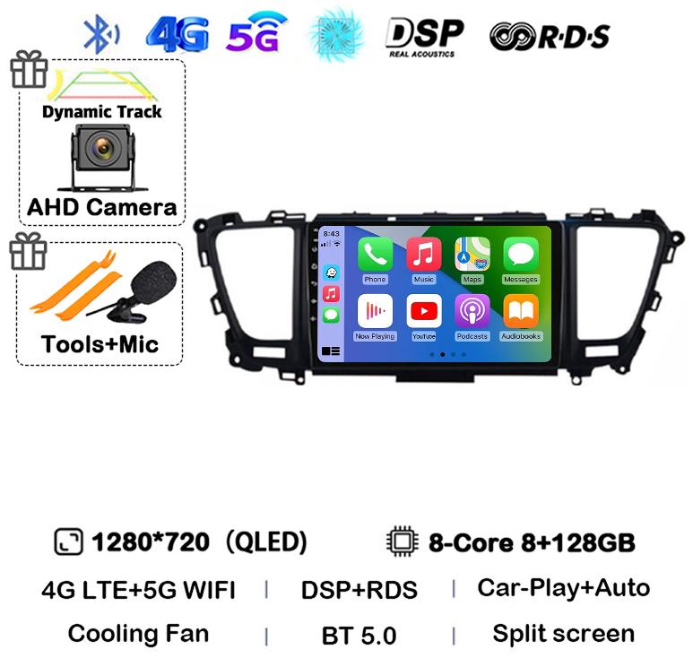 Автомагнитола Android 14 Carplay Auto для Kia Carnival YP Sedona 2014 2015 2016 2017 2018-2020 4G WIFI Мультимедийный плеер GPS Стерео