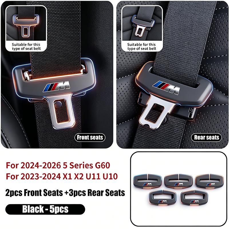 BBIH8 Car Seat Belt Buckle Protector Cover Soft Silicone Anti-Collision Case For BMW G80 G07 G42 G14 G15 G16 F82 M2 M3 M4 M5 Sticker