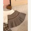 Woolen High-Waist A-Line Pleated Skirt for Women - Autumn/Winter College Style, Anti-Exposure, Short Length