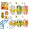 2-in-1 Ice Maker Ice Cube Bottle One-click 500/800ml Ice Mold Cooler Cup with Straw Lce Making Cup Outdoor Fitness Drink
