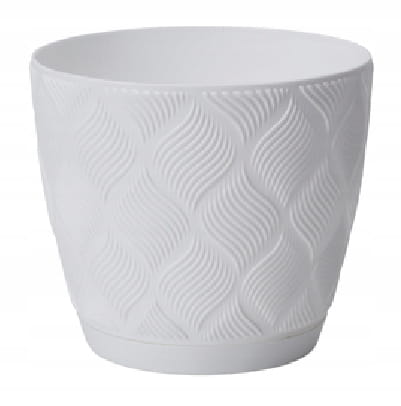 White Flowerpot 154X17Cm Classic Fashionable Plastic With Saucer Flow Petit