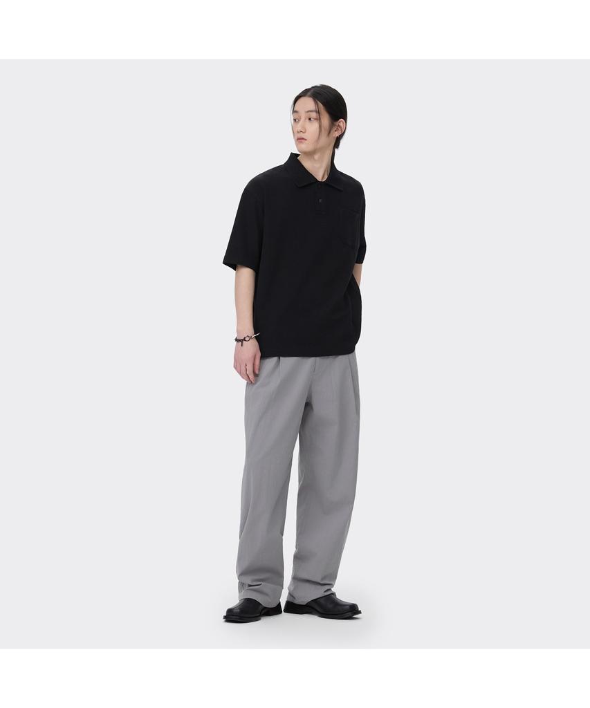 Keoseuuteommellou Black Oversized Fit Polo Cwtam26511Bkx