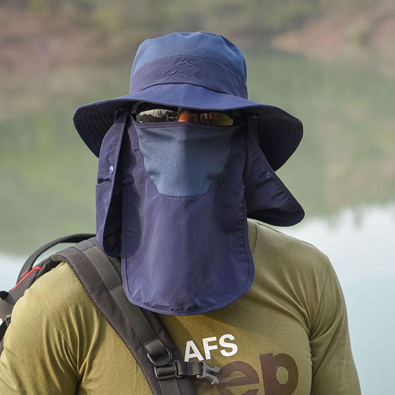 Fisherman's Hat Men's Sunshade Hat Summer Outdoor Quick-drying Sunscreen Hat Fishing Breathable Sun Hat Mask Cap