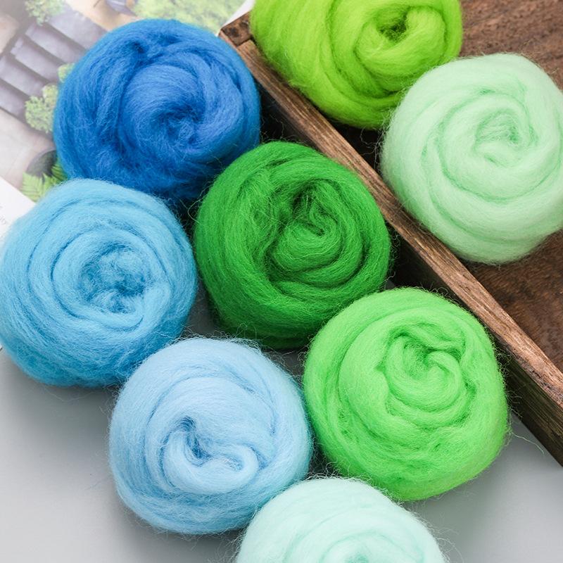 8 цветов DIY шерсть для валяния шерстяная пряжа волокно для валяния шерсти ручной работы материал для начинающих изготовление изделий методом валяния иглой